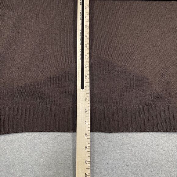 Toscano Sweater Mens XL Brown Merino Wool Blend Argyle V-Neck Made in Italy - Picture 7 of 9